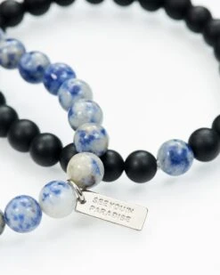 Sodalite & Volcanic Rock Beaded Bracelet Set 3 Sodalite & Volcanic Rock Beaded Bracelet Set -Jordan Craig Shop B102 PP2
