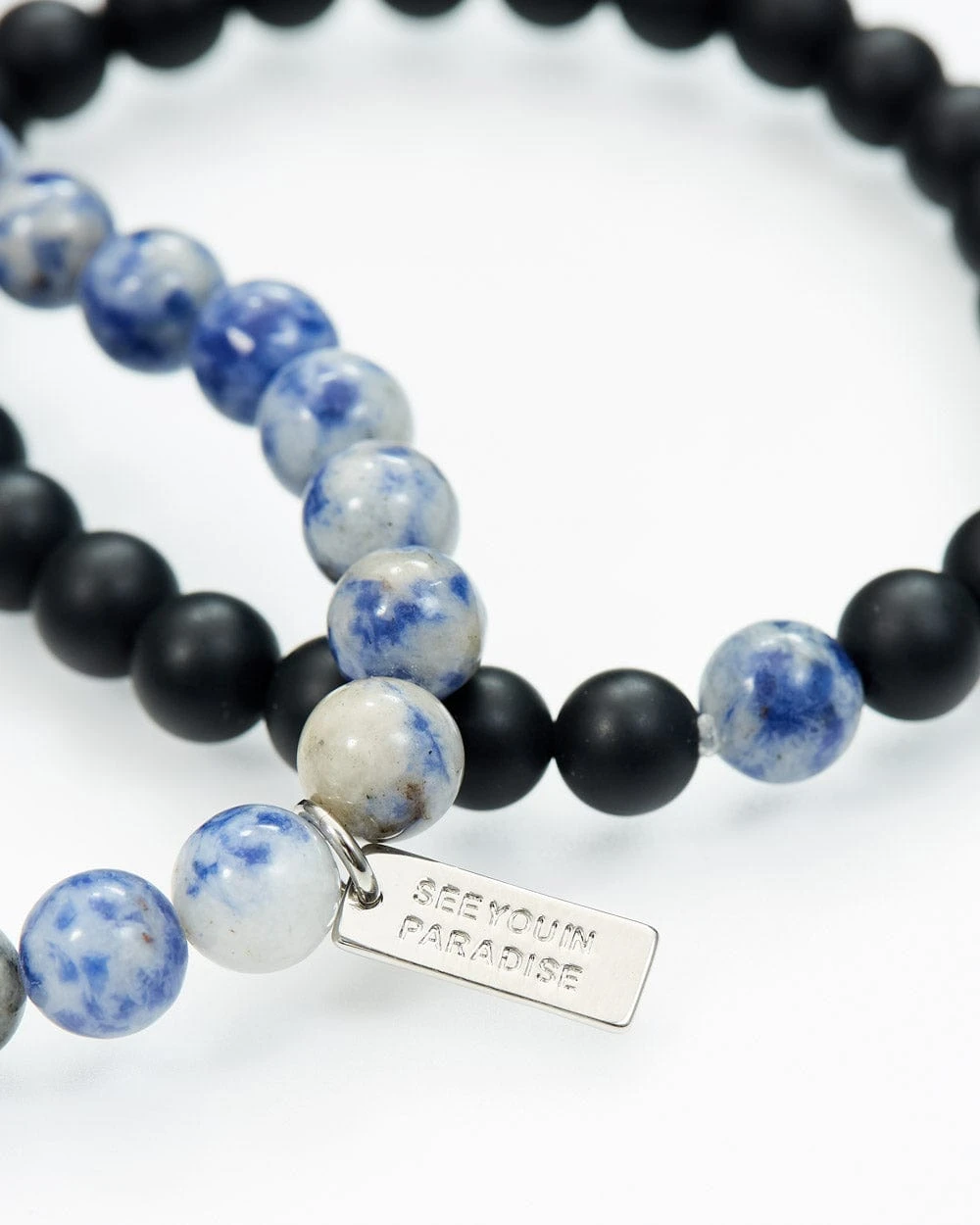 Sodalite & Volcanic Rock Beaded Bracelet Set 2 Sodalite & Volcanic Rock Beaded Bracelet Set - Image 2