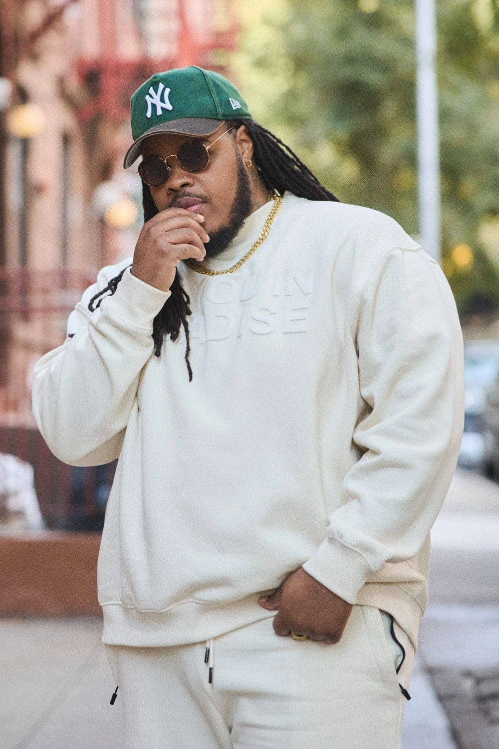 Big Men's Paradise Tonal Crewneck Sweatshirt 4 Big Men's Paradise Tonal Crewneck Sweatshirt - Image 4