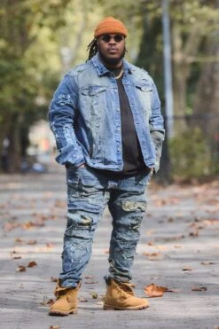 Big Men's Devotion Denim Trucker Jacket (Woodland) 7 Big Men's Devotion Denim Trucker Jacket (Woodland) -Jordan Craig Shop CKING DEVOTION MODEL1