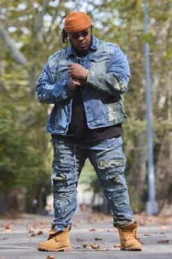 Big Men's Devotion Denim Trucker Jacket (Woodland) 9 Big Men's Devotion Denim Trucker Jacket (Woodland) -Jordan Craig Shop CKING DEVOTION MODEL2