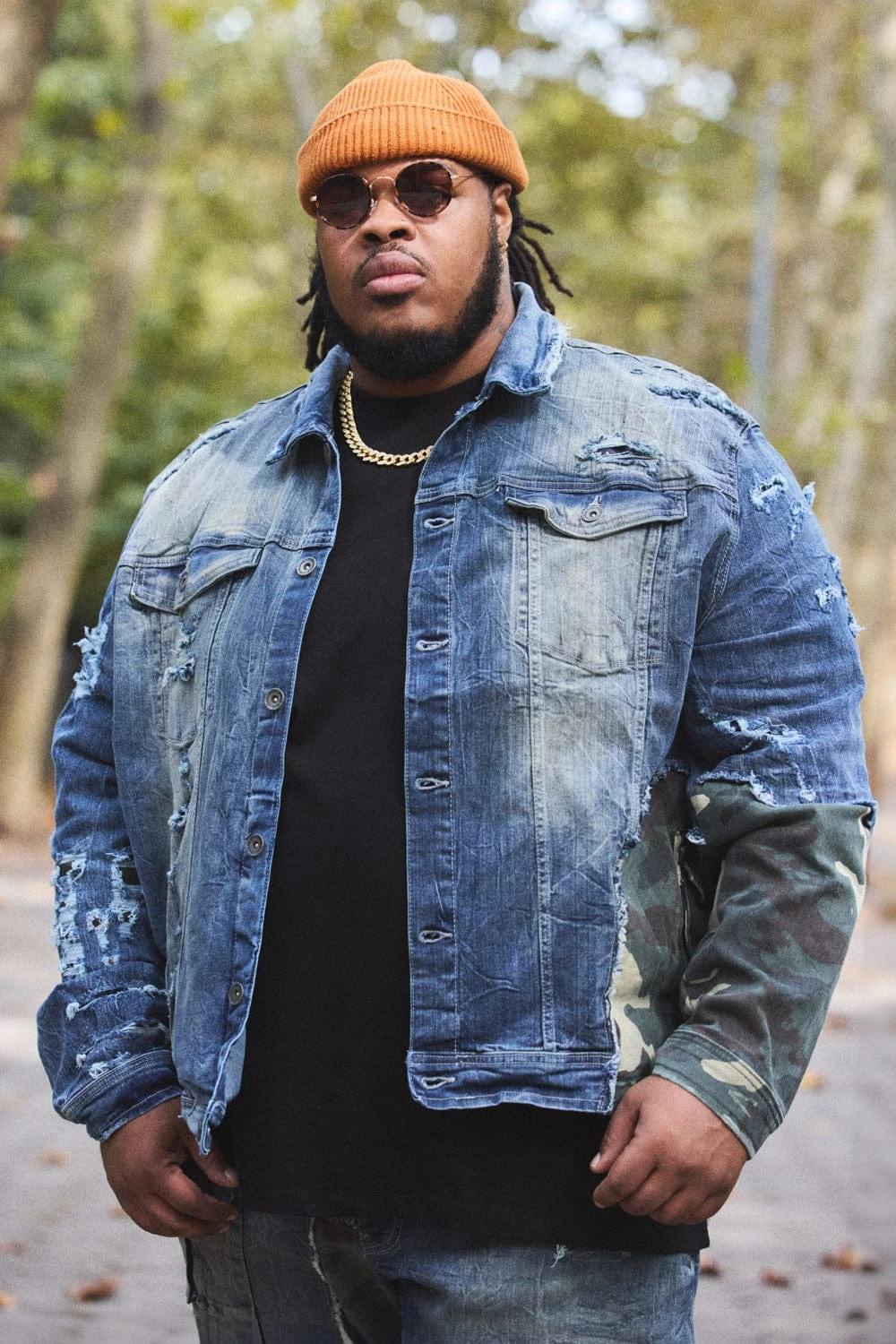 Big Men's Devotion Denim Trucker Jacket (Woodland) 4 Big Men's Devotion Denim Trucker Jacket (Woodland) - Image 4