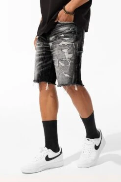 Retro - Landman Denim Shorts 24 Retro - Landman Denim Shorts -Jordan Craig Shop J3213S INDUSTRIAL BLACK MODEL2