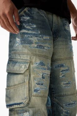 Brian - Blue Collar Cargo Denim (Desert Storm) 9 Brian - Blue Collar Cargo Denim (Desert Storm) -Jordan Craig Shop JB1187 DESERT STORM MODEL4