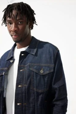 Gaucho Denim Trucker Jacket (Dark Indigo) -Jordan Craig Shop JJ1152 DARK INDIGO MODEL1