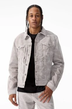 Atlas Corduroy Trucker Jacket -Jordan Craig Shop JJ1202 CEMENT MODEL1