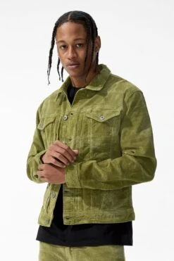 Atlas Corduroy Trucker Jacket -Jordan Craig Shop JJ1202 OLIVE MODEL1