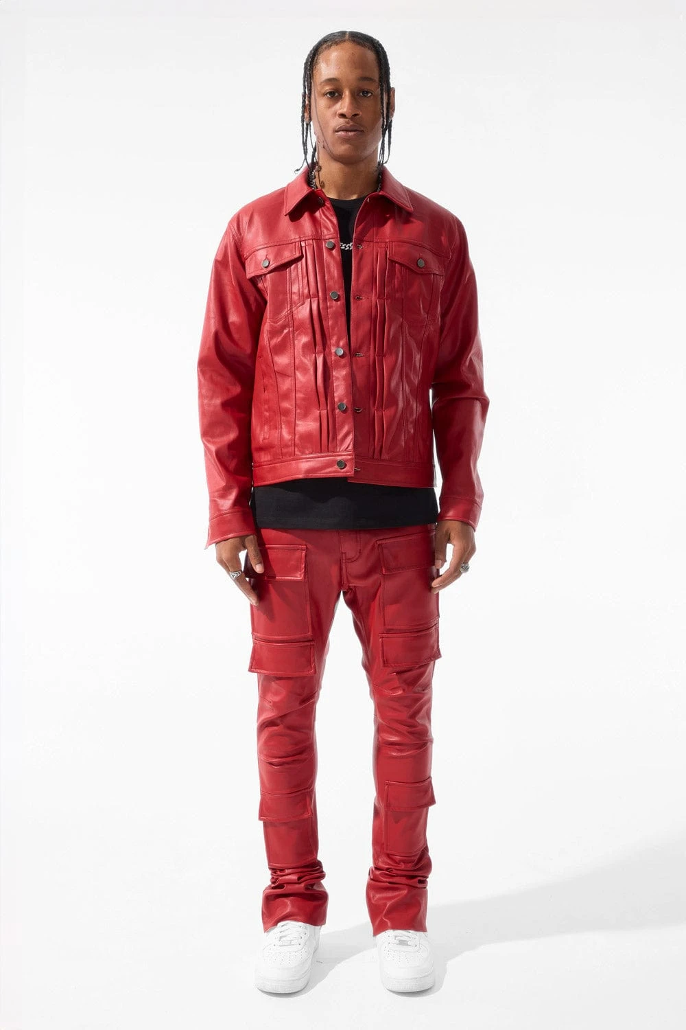 Ross Stacked - Thriller Cargo Pants (Red) 3 Ross Stacked - Thriller Cargo Pants (Red) - Image 3