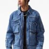 Legion Denim Trucker Jacket (Dark Indigo) 40 Legion Denim Trucker Jacket (Dark Indigo) -Jordan Craig Shop JJ1284 DARK INDIGO MODEL2