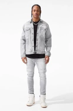 Hudson Denim Trucker Jacket 34 Hudson Denim Trucker Jacket -Jordan Craig Shop JJ2273 CEMENT WASH MODEL1