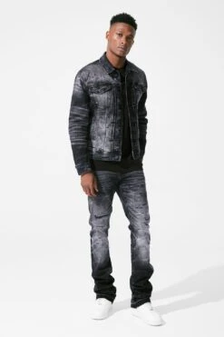 Desperado Denim Trucker Jacket 20 Desperado Denim Trucker Jacket -Jordan Craig Shop JJ351R BLACK SHADOW MODEL1