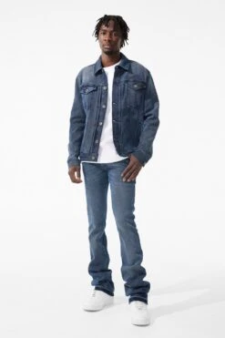Cavalry Denim Trucker Jacket (Imperial Blue) 10 Cavalry Denim Trucker Jacket (Imperial Blue) -Jordan Craig Shop JJ359 MODEL2