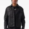 Smooth Criminal Denim Trucker Jacket (Jet Black) 25 Smooth Criminal Denim Trucker Jacket (Jet Black) -Jordan Craig Shop JJ460 JET BLACK MODEL1