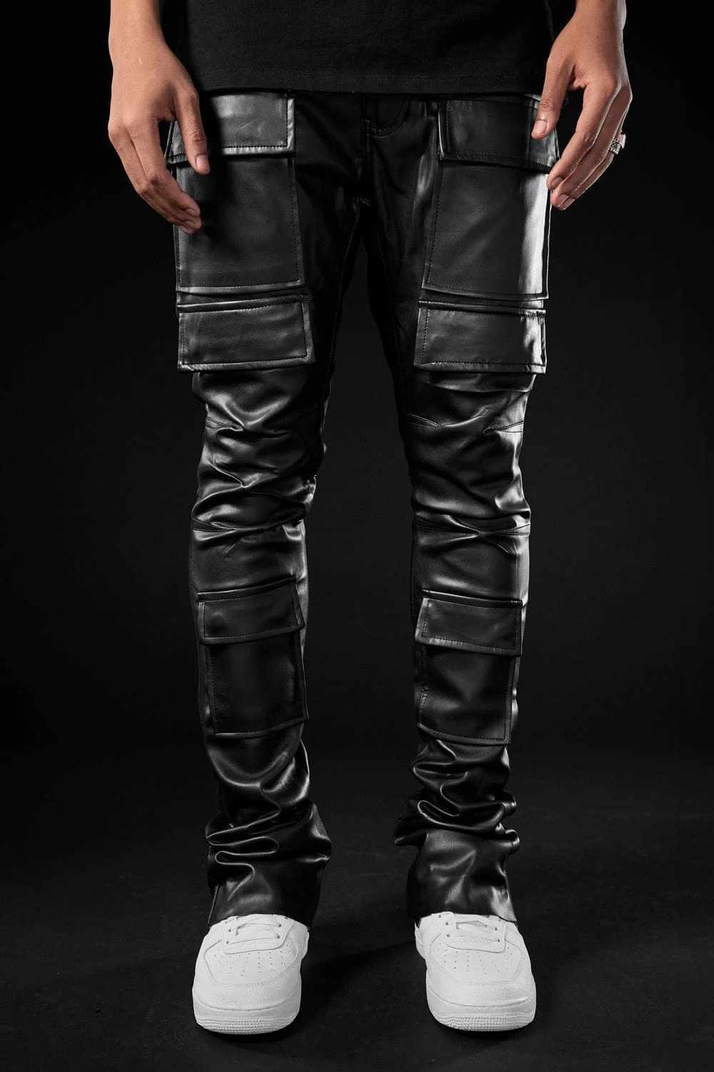 Ross Stacked - Thriller Cargo Pants (Black) 3 Ross Stacked - Thriller Cargo Pants (Black) - Image 3