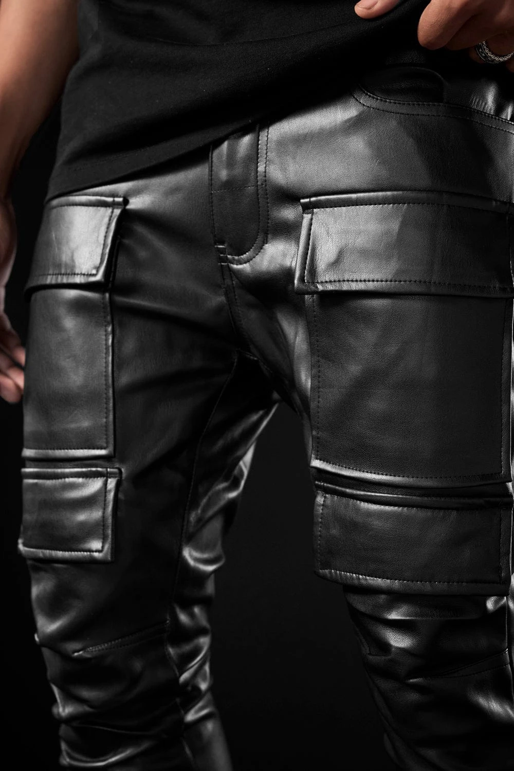 Ross Stacked - Thriller Cargo Pants (Black) 4 Ross Stacked - Thriller Cargo Pants (Black) - Image 4