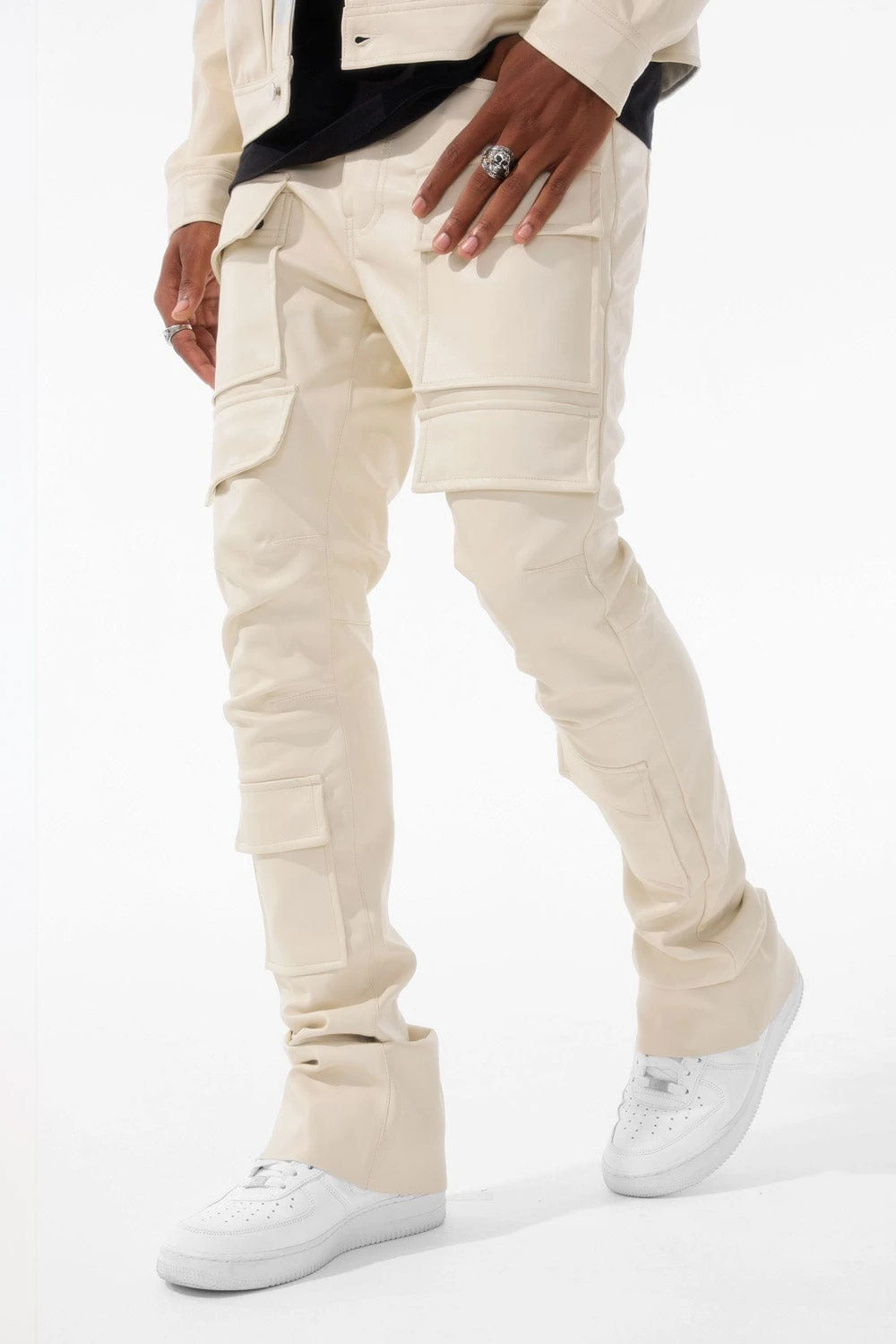 Ross Stacked - Thriller Cargo Pants (Khaki) 1 Ross Stacked - Thriller Cargo Pants (Khaki)