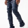 Ross Stacked - Thriller Cargo Pants (Midnight Blue) -Jordan Craig Shop JRF1218 MIDNIGHT BLUE MODEL1 1