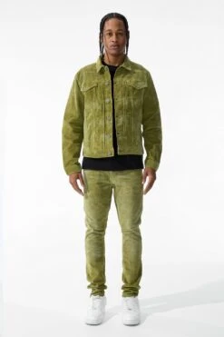 Atlas Corduroy Trucker Jacket -Jordan Craig Shop JS1202 OLIVE MODEL1