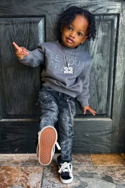 Kids Paradise Tonal Crewneck Sweatshirt (Charcoal) 11 Kids Paradise Tonal Crewneck Sweatshirt (Charcoal) -Jordan Craig Shop JS1249KB IB MODEL4 fa71d235 28c6 4a31 a035 399c4e8f3689