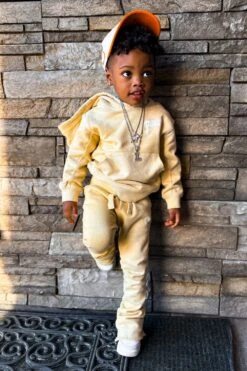 Kids Afterlife Stacked Sweatpants (Khaki) -Jordan Craig Shop KIDS AFTERLIFE CREAM MODEL1 a6e10e35 a893 4edb a607 0315f027dbdd