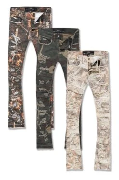 Kids Stacked Ripple Effect Pants 3 Pack