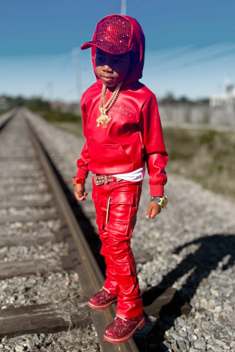 Kids Thriller Pullover Hoodie (Red) 2 Kids Thriller Pullover Hoodie (Red) - Image 2