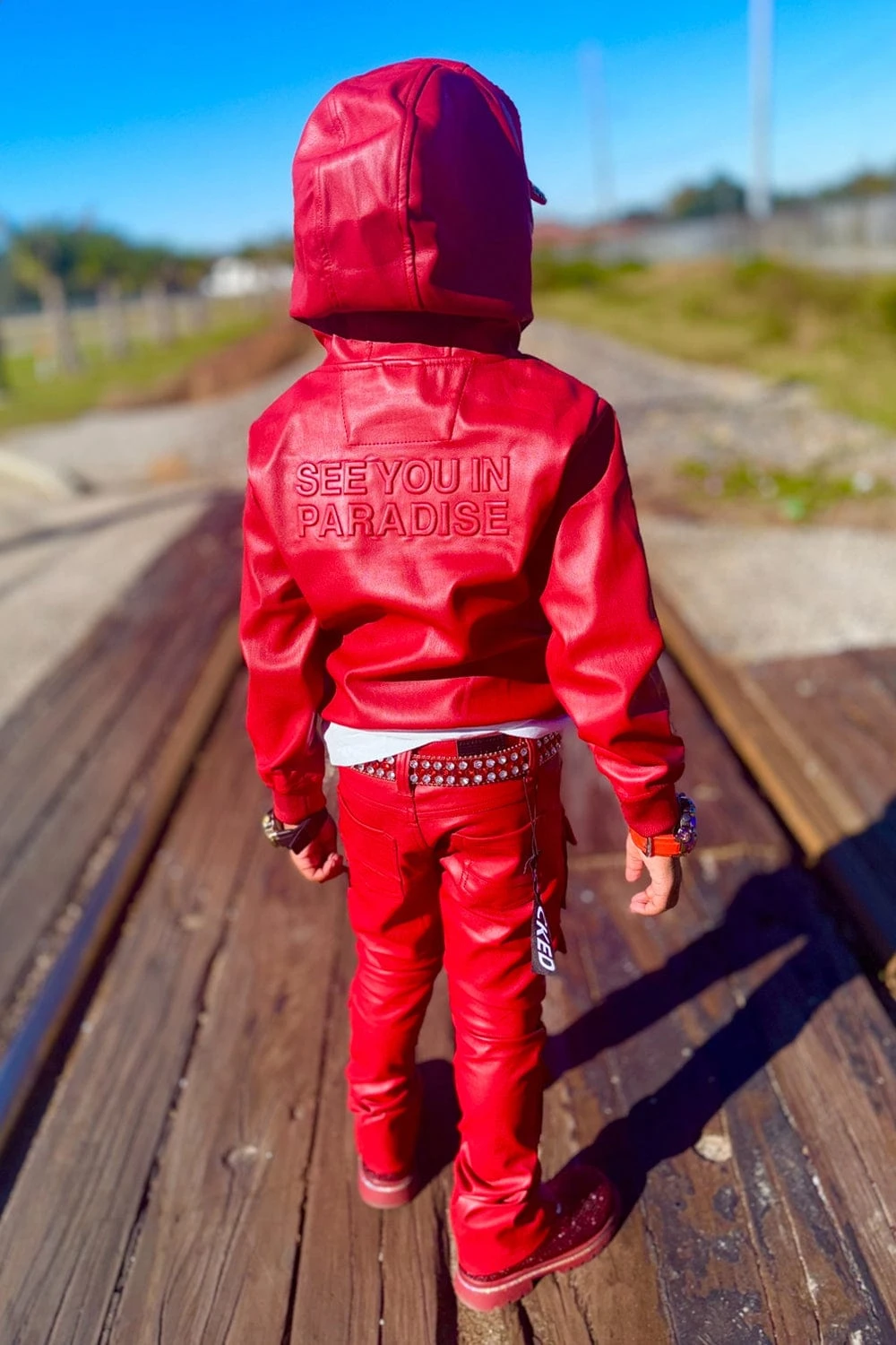 Kids Thriller Pullover Hoodie (Red) 4 Kids Thriller Pullover Hoodie (Red) - Image 4