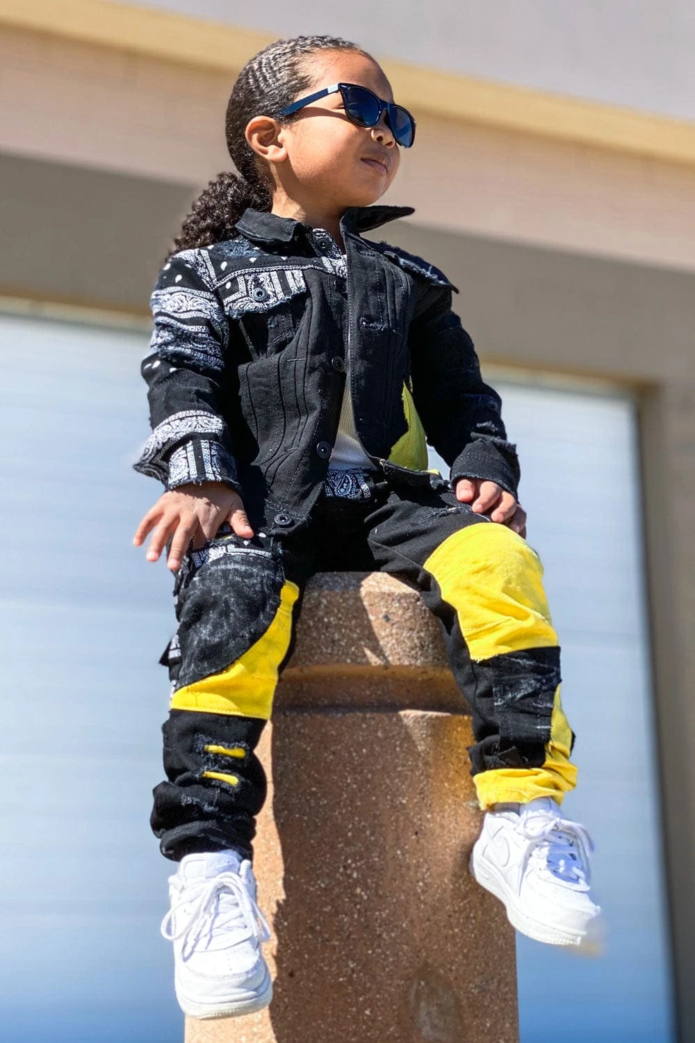 Kids Paisley Denim Trucker Jacket (Pollen) 3 Kids Paisley Denim Trucker Jacket (Pollen) - Image 3