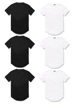 Scallop T-Shirt 6 Pack (Black & White)