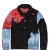 Kids Paisley Denim Trucker Jacket (Crimson) 4 Kids Paisley Denim Trucker Jacket (Crimson) -Jordan Craig Shop WEB 0001 91556B CRIMSON F