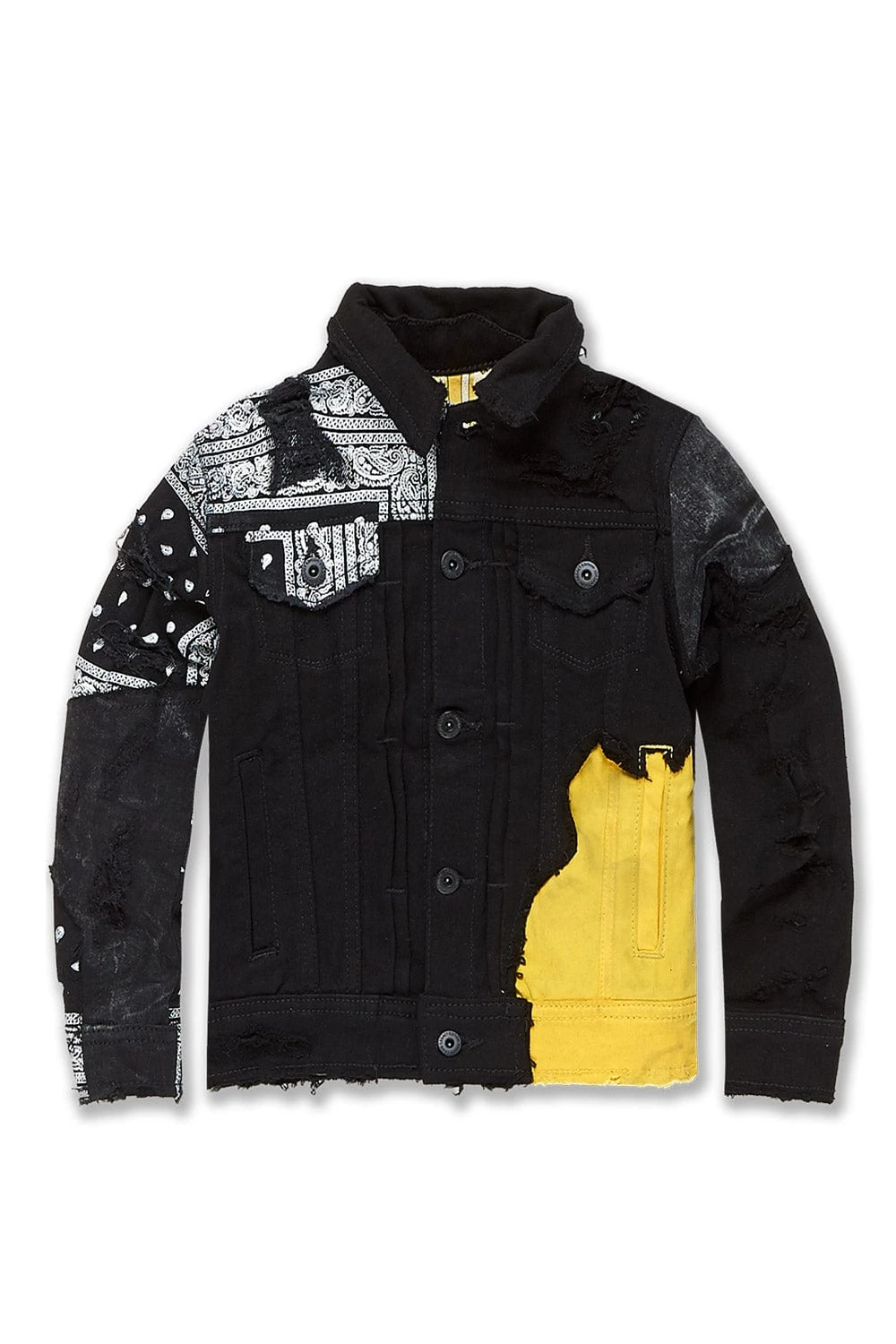 Kids Paisley Denim Trucker Jacket (Pollen) 1 Kids Paisley Denim Trucker Jacket (Pollen)