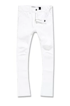 Kids Stacked Thriller Pants (White)
