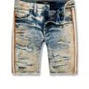 Kids Summertime Striped Denim Shorts (Sandstone) 11 Kids Summertime Striped Denim Shorts (Sandstone) -Jordan Craig Shop WEB 0010 J3175SK SANDSTONE F