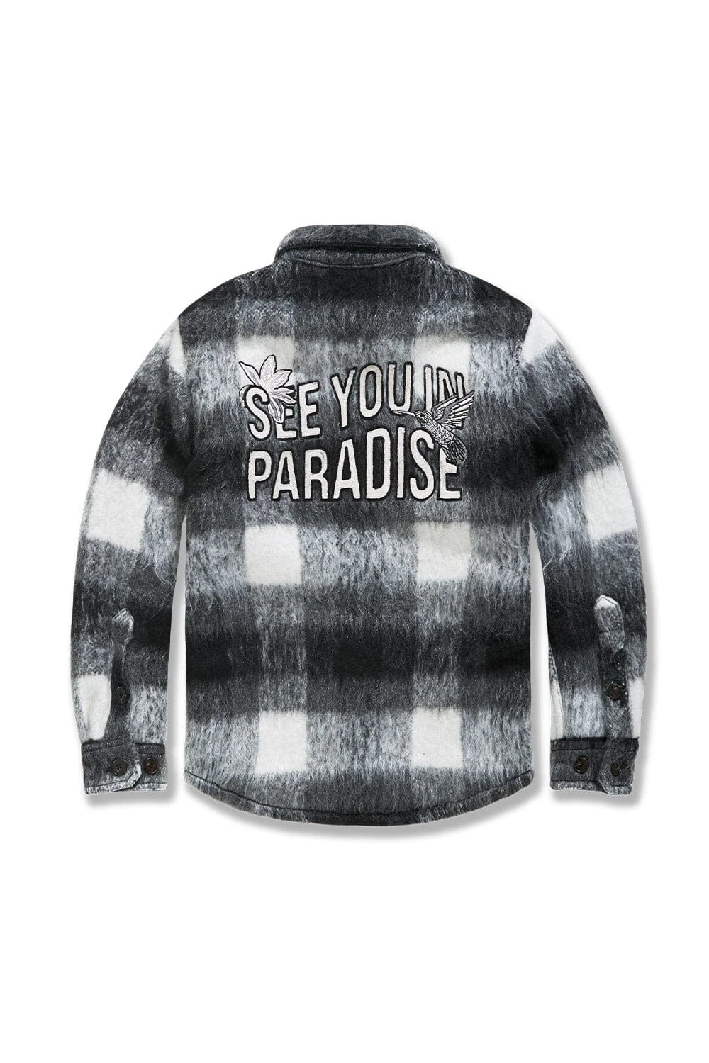 Kids See You In Paradise Flannel Shacket (Black) 2 Kids See You In Paradise Flannel Shacket (Black) - Image 2