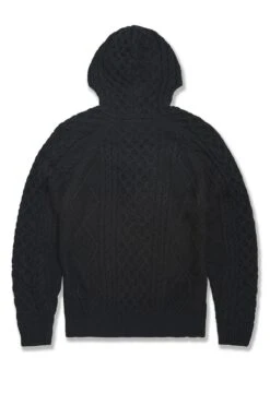 Cable Knit Hooded Sweater (Black) 9 Cable Knit Hooded Sweater (Black) -Jordan Craig Shop WEB 3980 BLACK B
