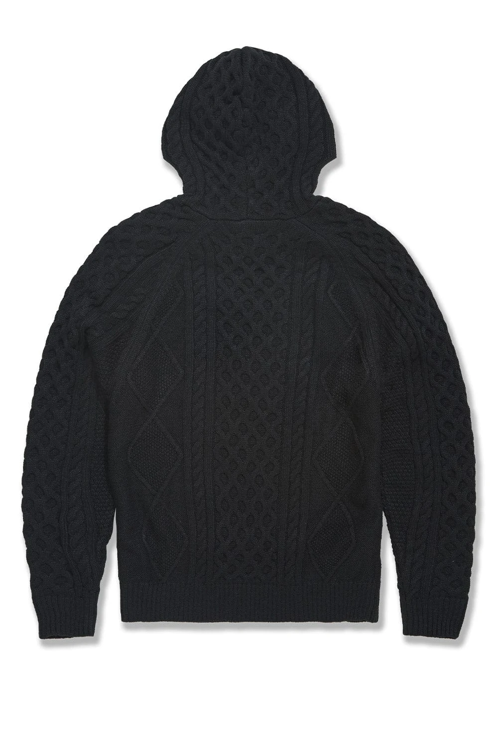 Cable Knit Hooded Sweater (Black) 5 Cable Knit Hooded Sweater (Black) - Image 5