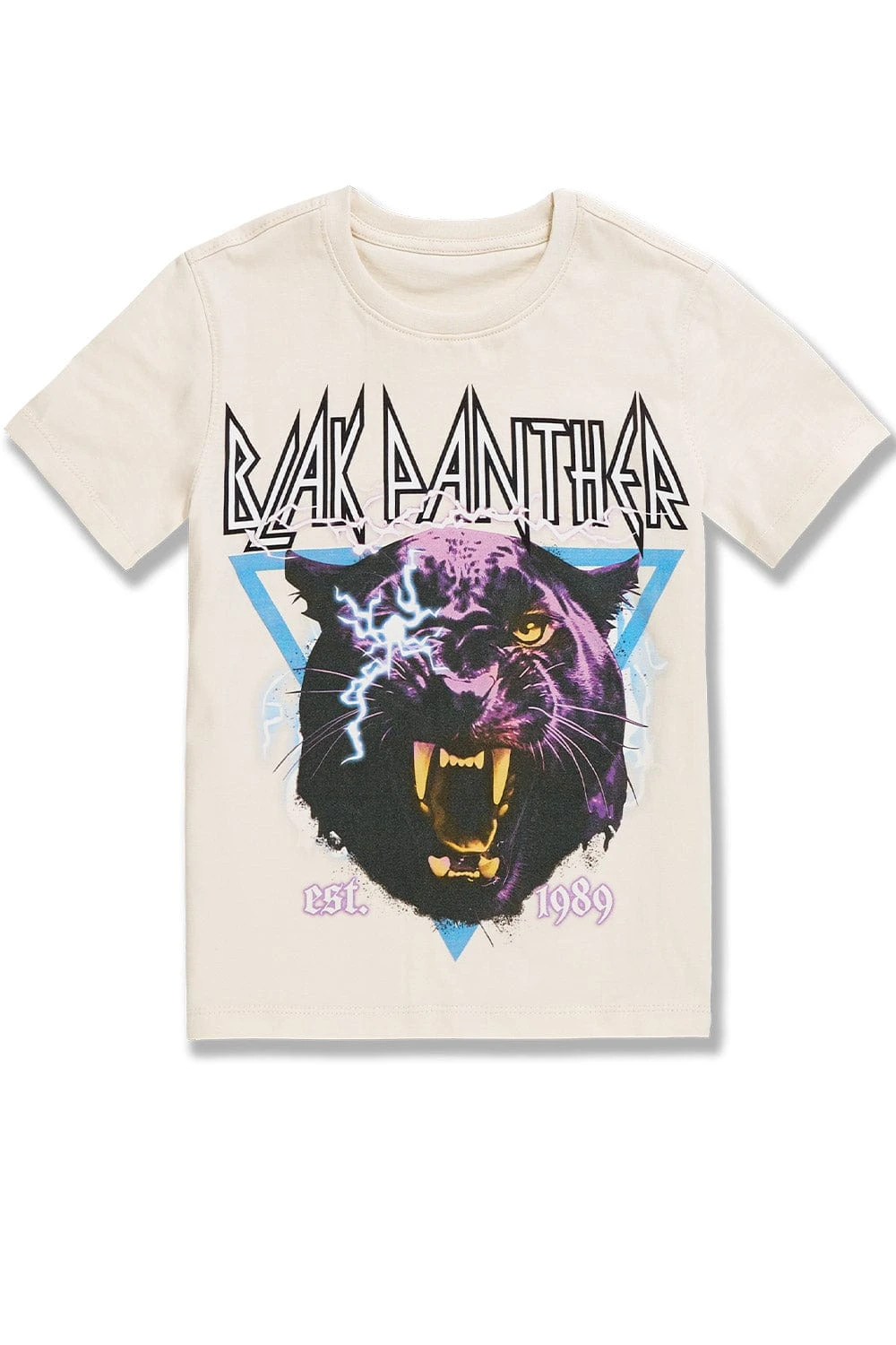 Kids Blak Panther T-Shirt (Cream) 1 Kids Blak Panther T-Shirt (Cream)