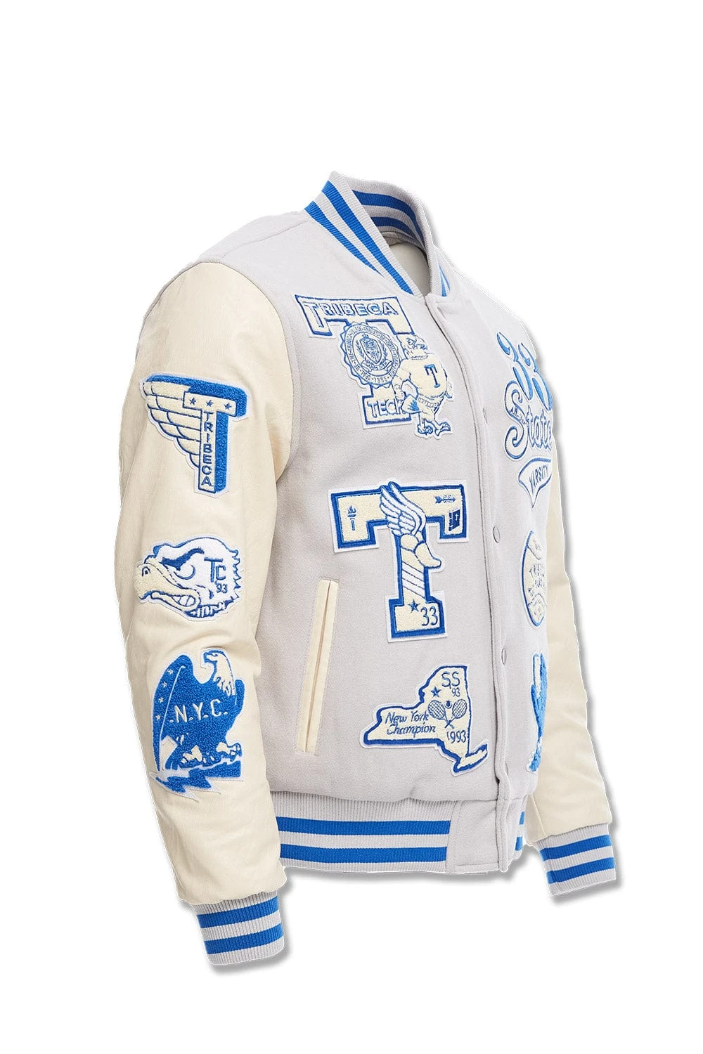 Big Men's All American Varsity Jacket (Stone) 3 Big Men's All American Varsity Jacket (Stone) - Image 3