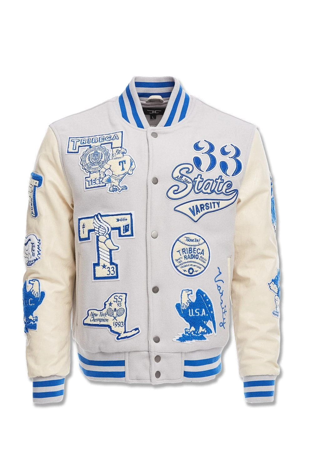Big Men's All American Varsity Jacket (Stone) 1 Big Men's All American Varsity Jacket (Stone)