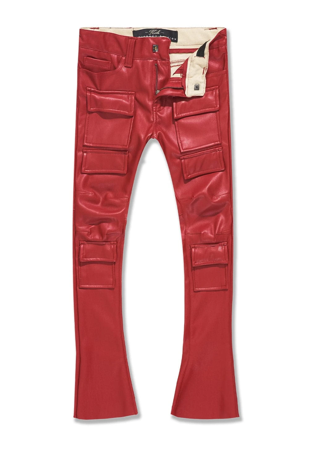 Kids Stacked Thriller Cargo Pants (Red) 2 Kids Stacked Thriller Cargo Pants (Red) - Image 2