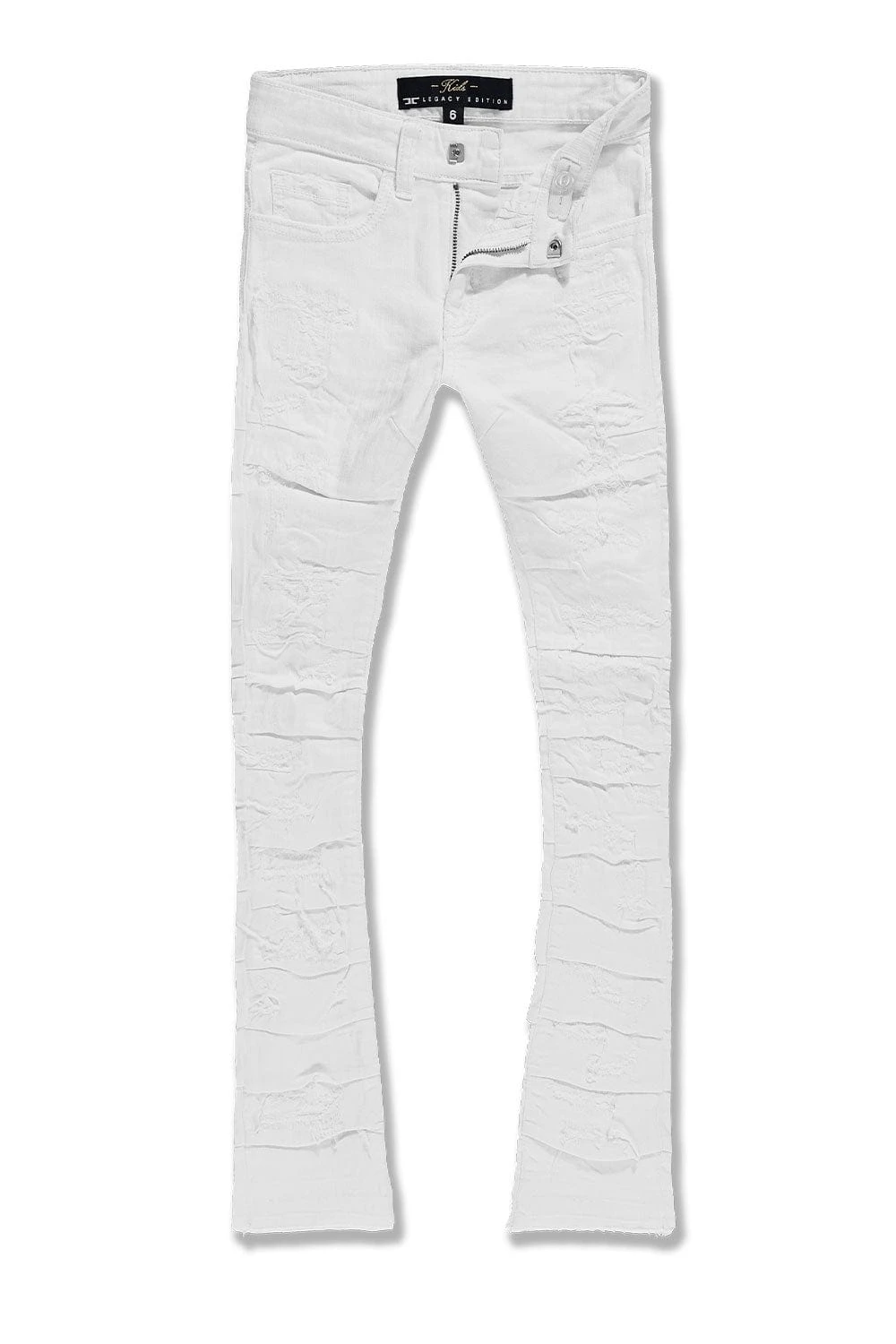 Kids Stacked Ripple Effect Denim (White) 1 Kids Stacked Ripple Effect Denim (White)