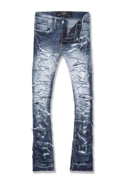 Kids Stacked Ripple Effect Denim (Aged Wash)