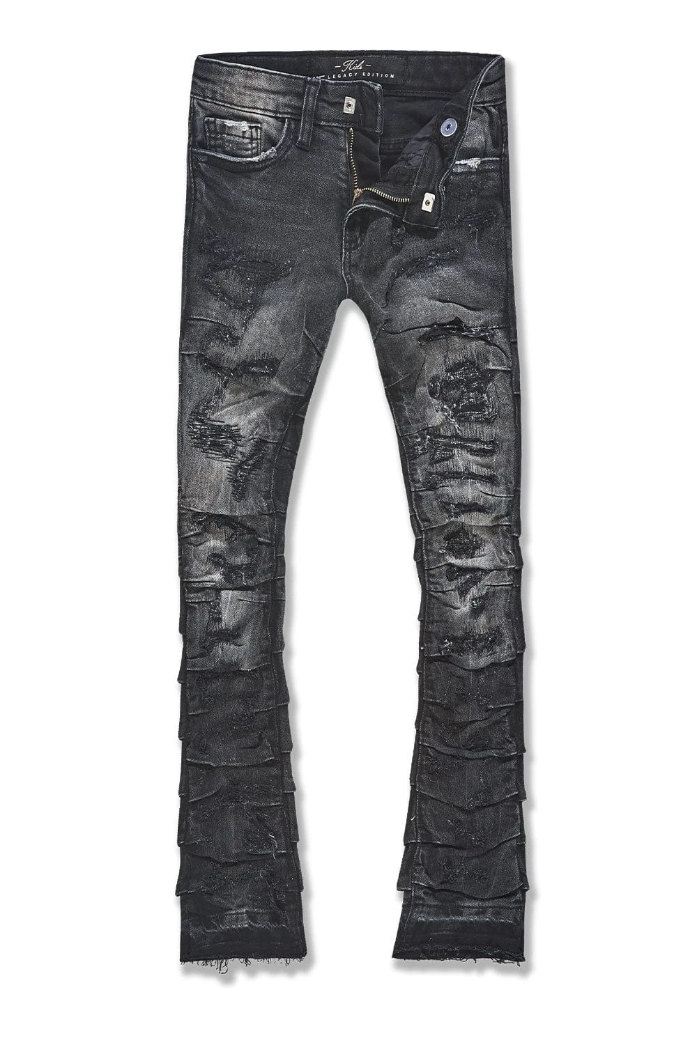 Kids Stacked Ripple Effect Denim (Black Shadow) 1 Kids Stacked Ripple Effect Denim (Black Shadow)