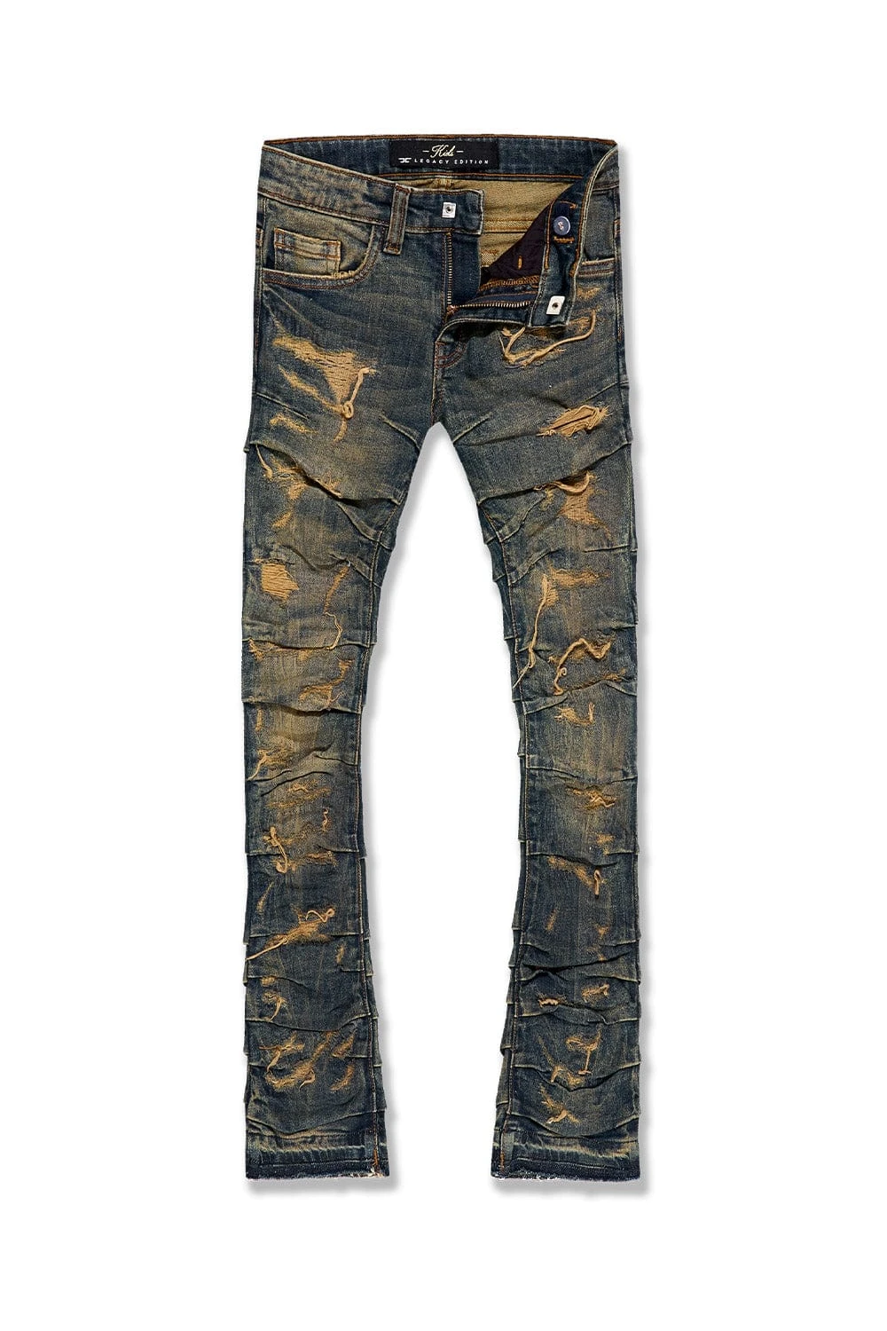 Kids Stacked Ripple Effect Denim (Dark Vintage) 1 Kids Stacked Ripple Effect Denim (Dark Vintage)