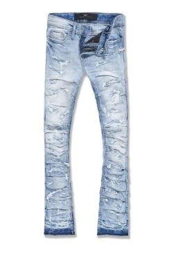 Kids Stacked Ripple Effect Denim (Sky Blue)